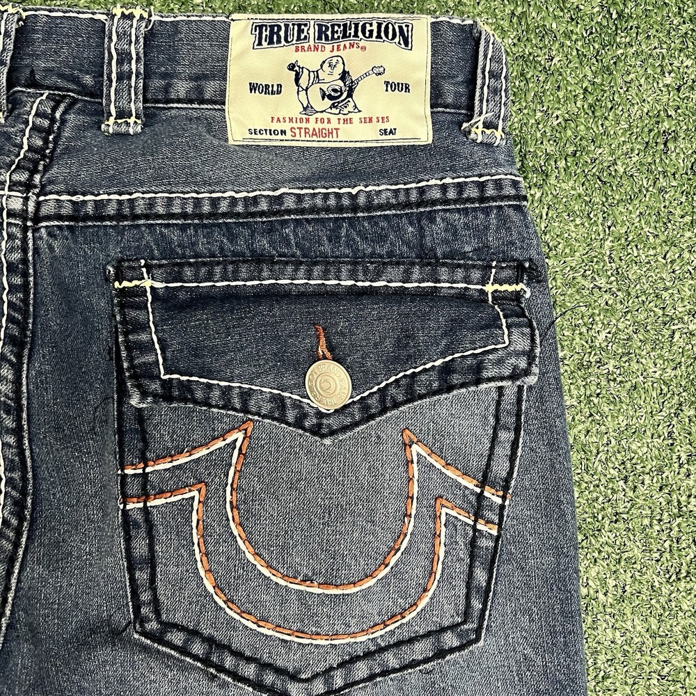 Vintage True Religion Jeans Mens Straight Super T Flap Size 36x30 Made in USA
